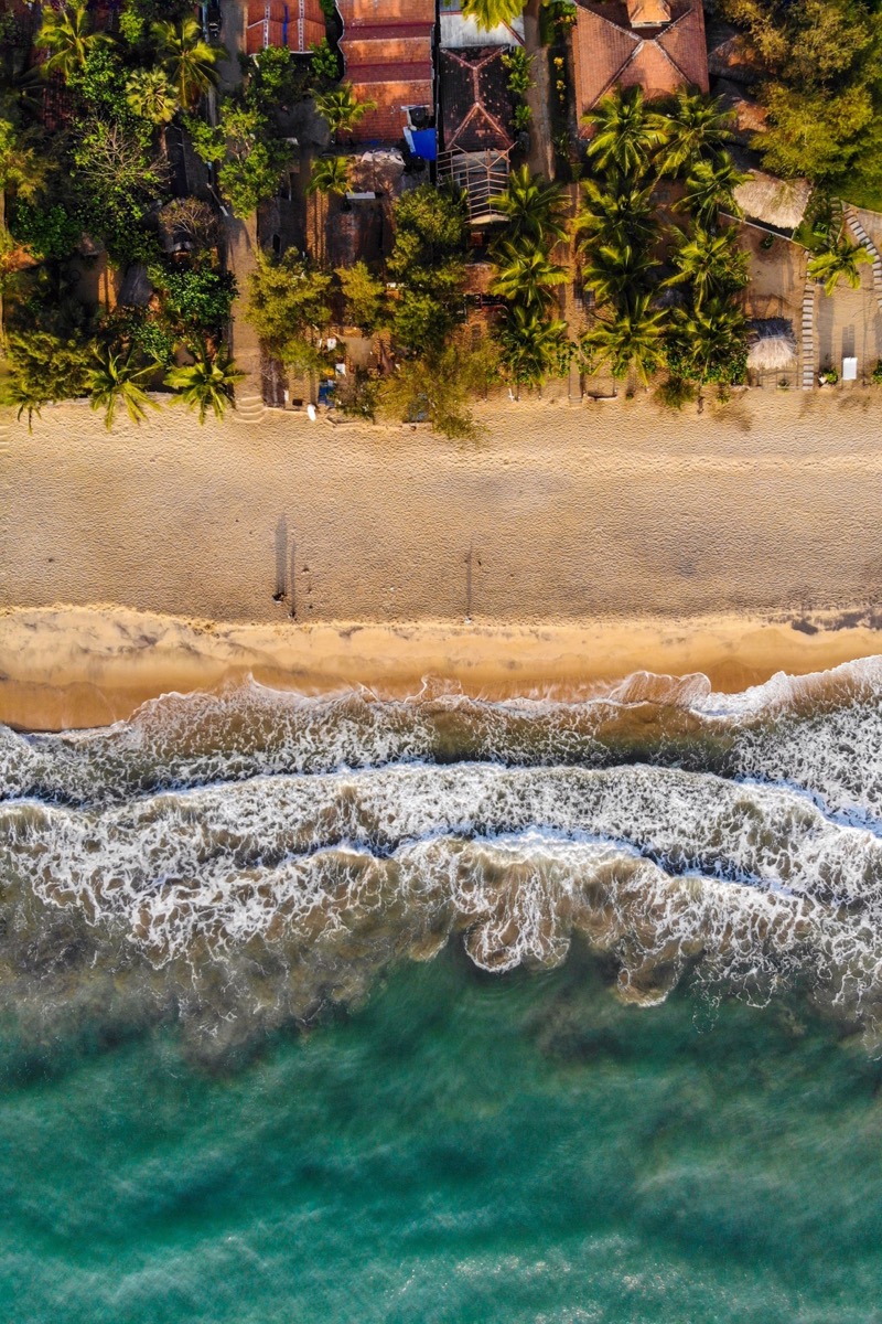 Aerial view of Sri Lanka's southern coastline