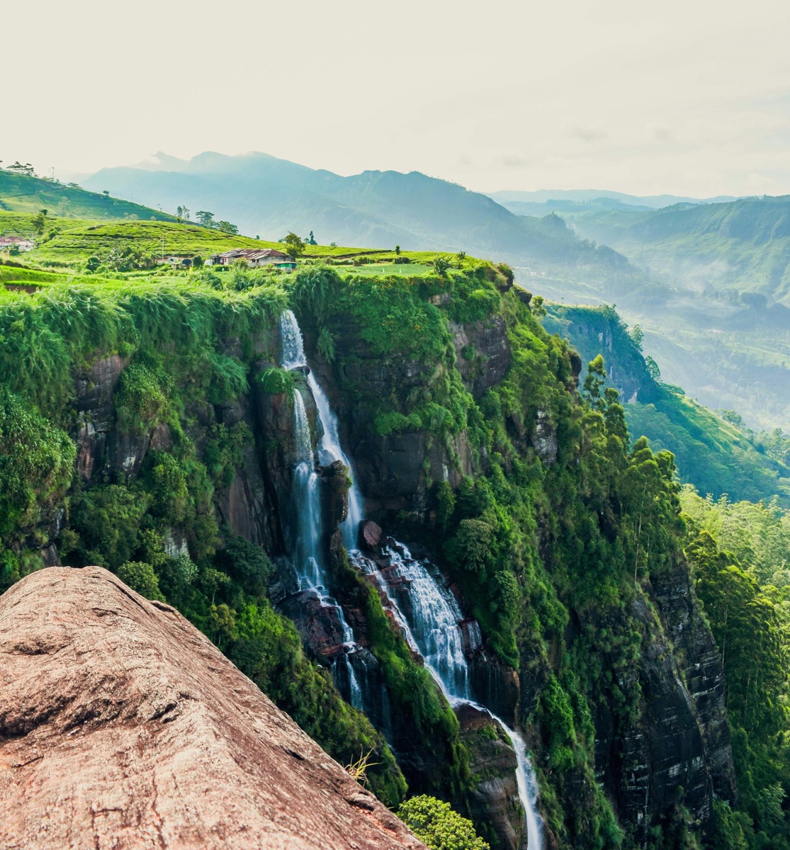 Scenic lake and rock formation, Sri Lanka