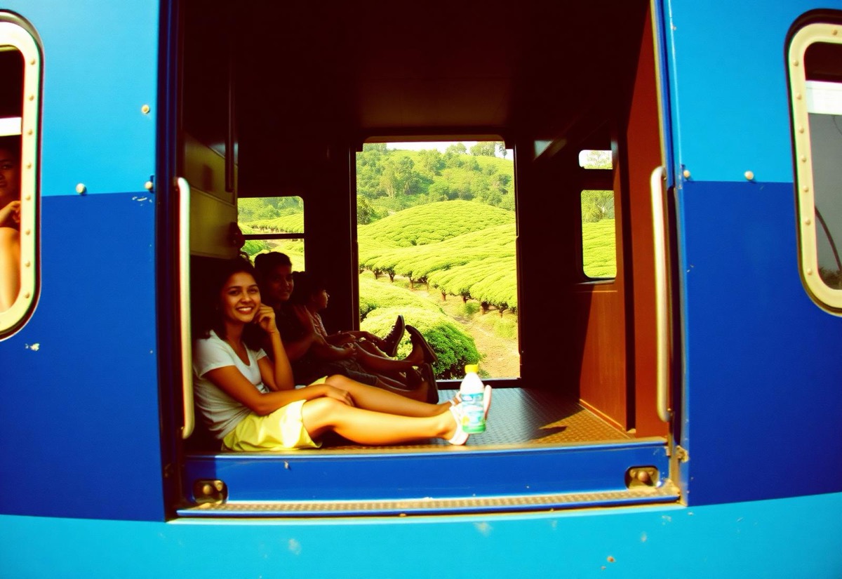 Train through the Sri Lankan hill country